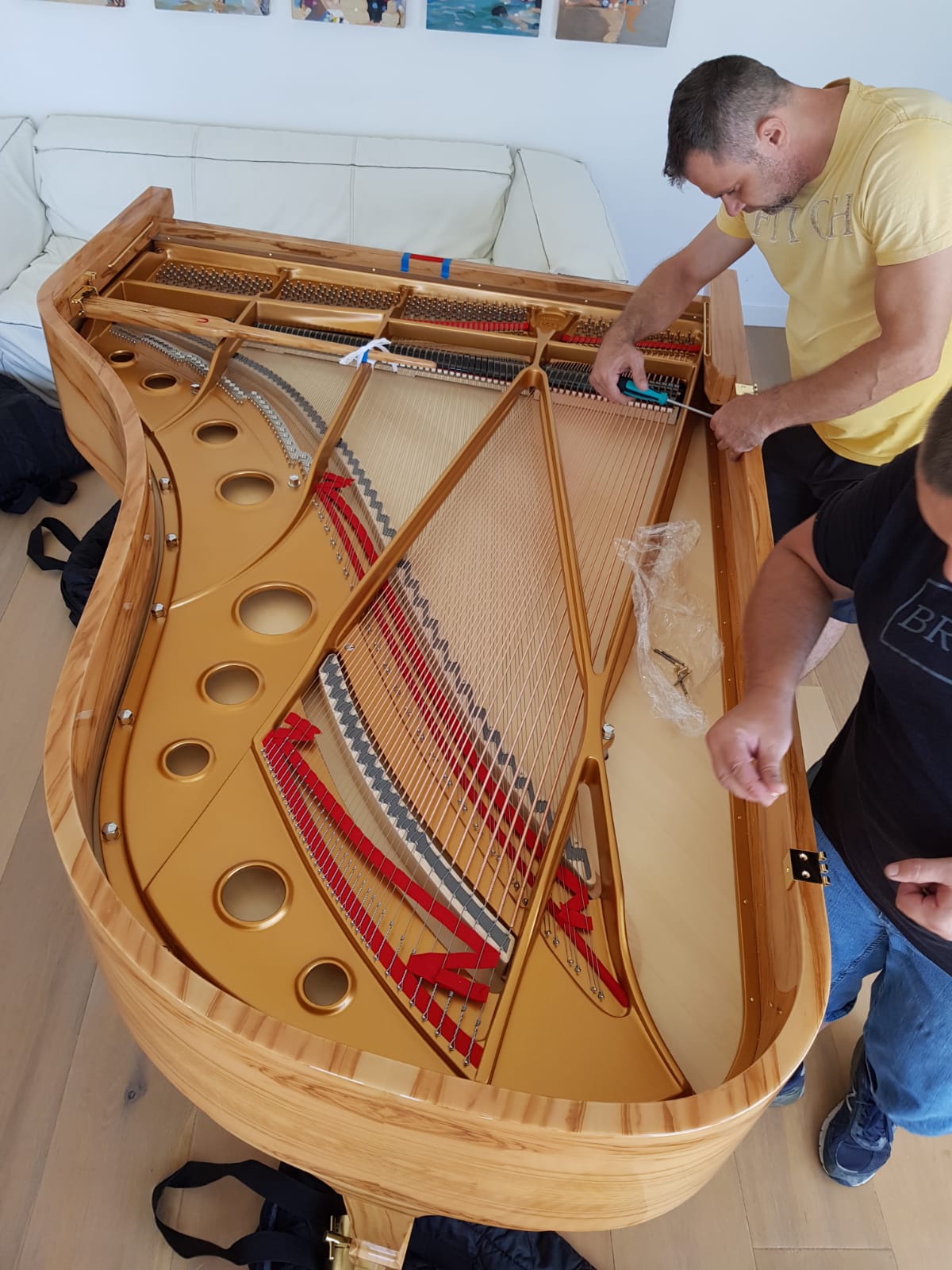 פירוק והרכבת פסנתר מקצועית